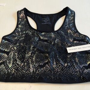 Evolution and Creation Rainbow Shiny Reptile Workout Crop Top Size L New